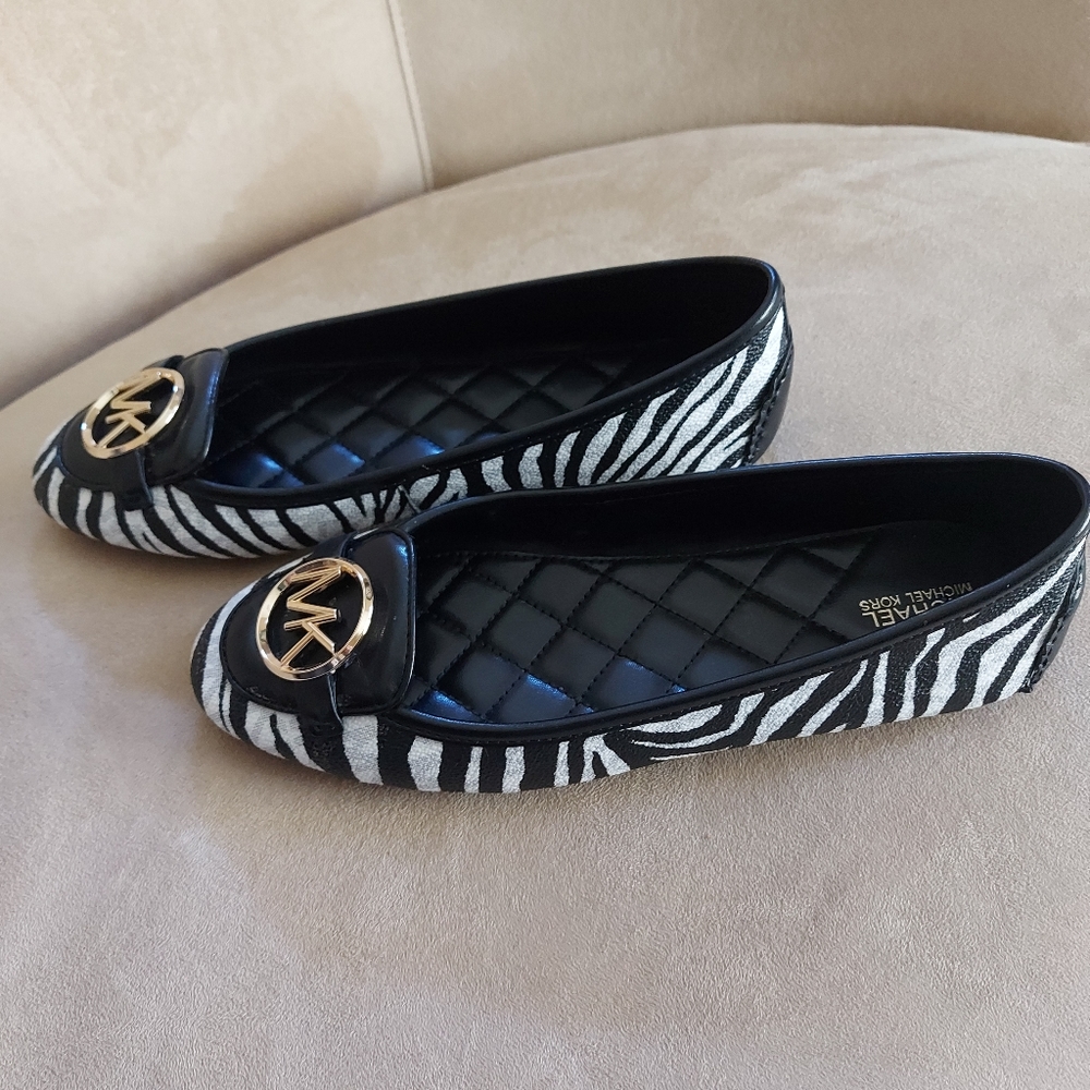 Michael Kors Lillie zebra print ballet flats